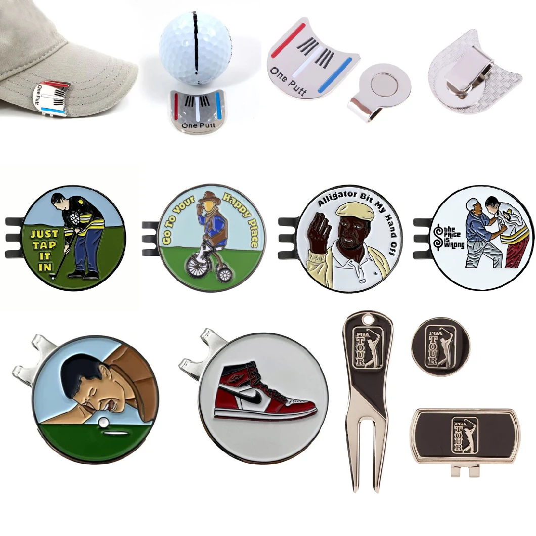 Custom Hat Clip Marker/Magnetic Poker Chip Golf Ball Marker Lion Club Metal/Ball Marker with Divot Tool