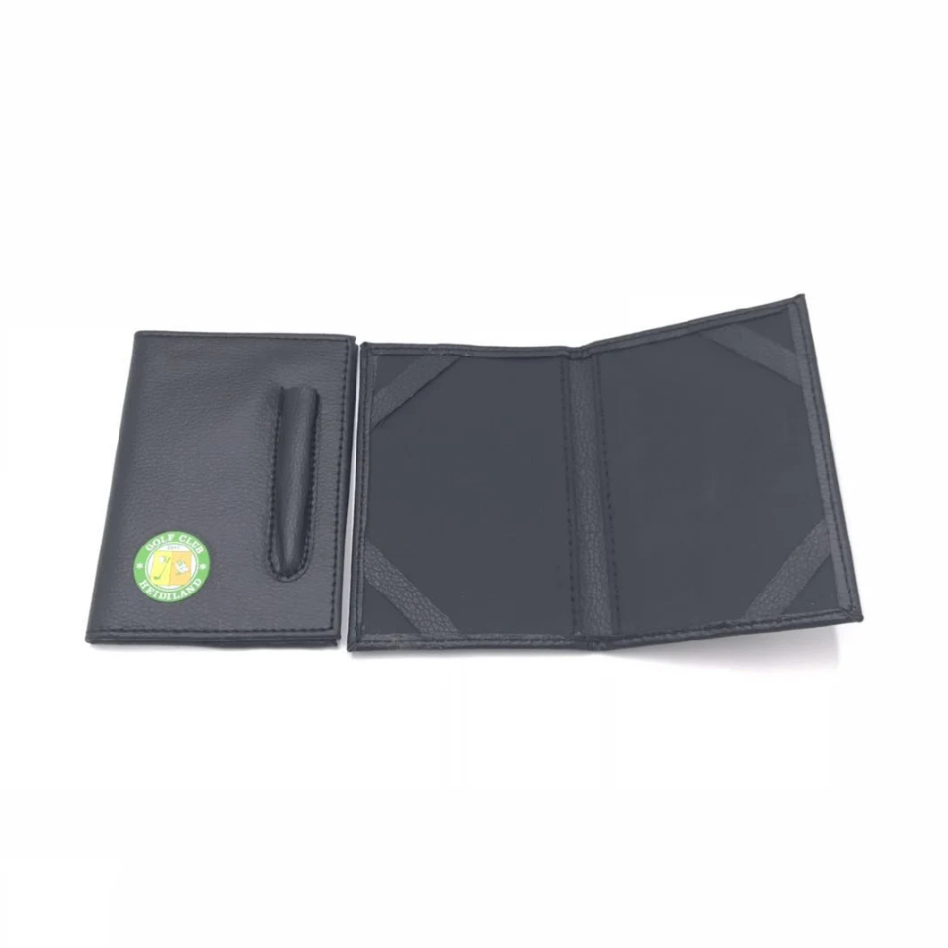 Golf Player′s Gift Personalized Logo Genuine Leather Golf Scorecard Holder