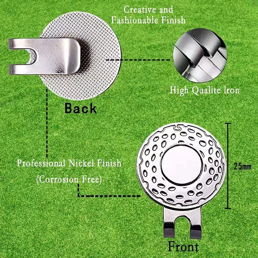 Factory Price Metal Golf Ball Marker Custom Logo Unique Shape High Quality Golf Ball Markers with Hat Clip