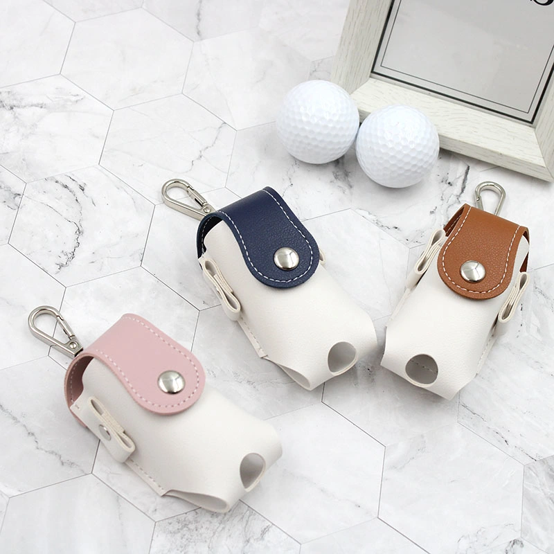 Mixed Color Golf Club Ball Bags Tee Holder Leather Belt Pack Bag Sports Golf Product Accessory