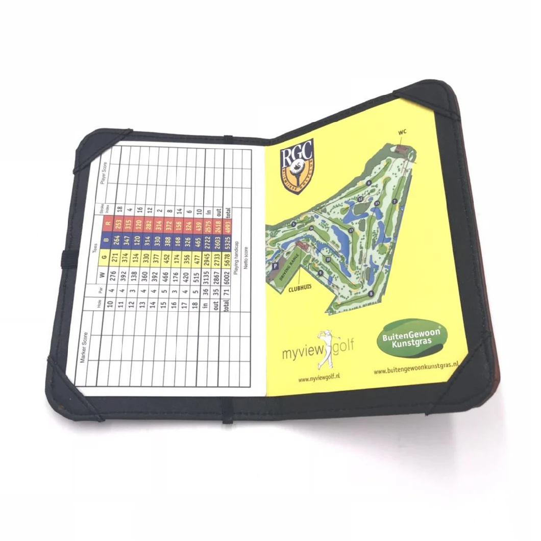 Golf Yardage Book Holder Custom PU Leatherette Scorecard Holder