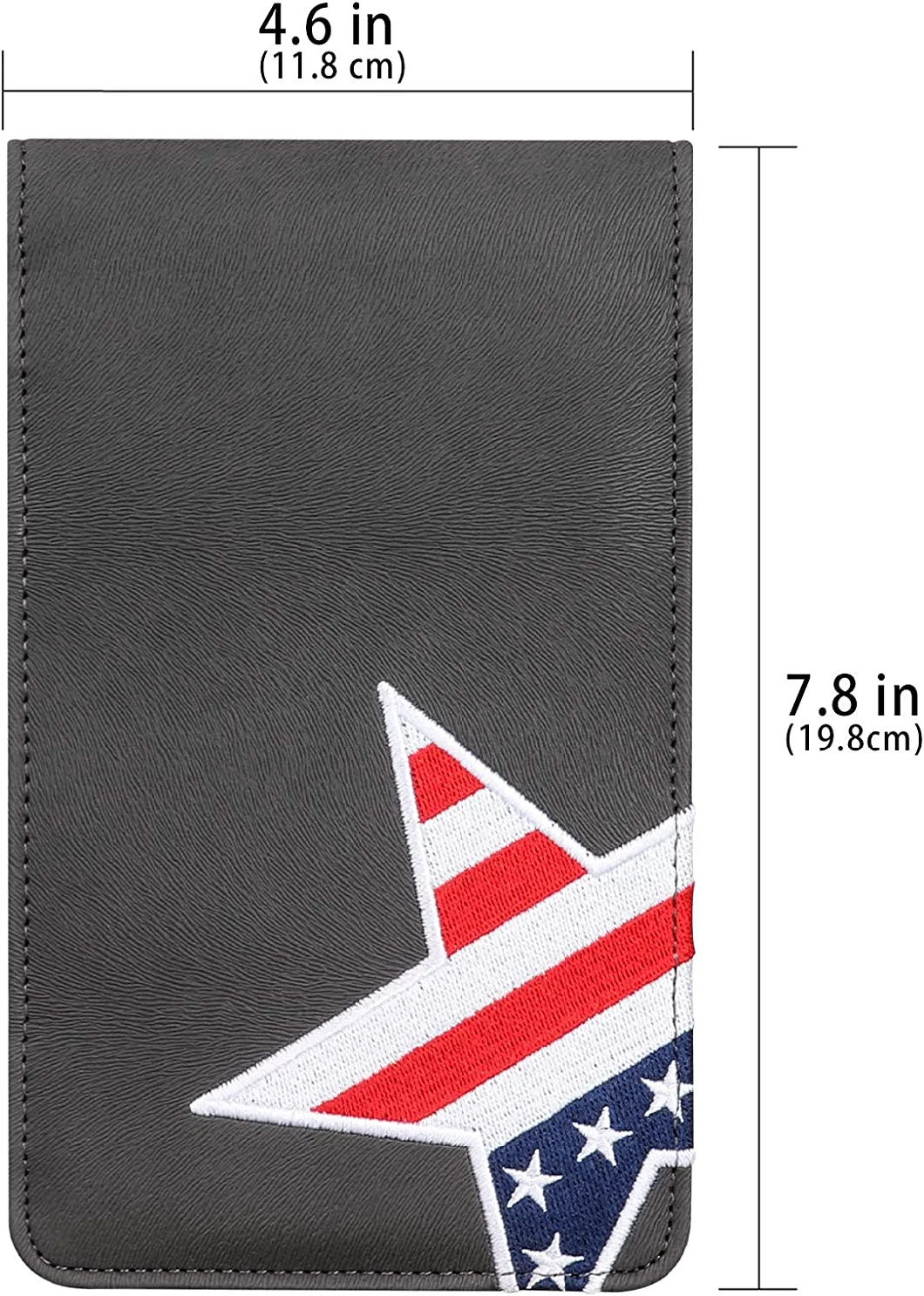 Custom Personalised Logo USA Flag Star Gray Quality PU Leather Yardage Book Cover Golf Digital Scorecard Holder