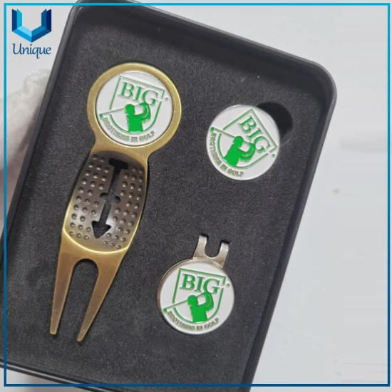 Accessori da golf di alta qualità forcone + marcapalla in set regalo con logo personalizzato