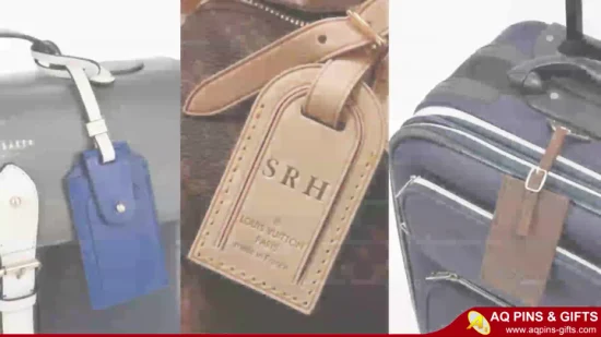 Logo in rilievo personalizzato per bagagli sfusi reali Campione gratuito Etichetta per borsa in metallo con logo personalizzato di alta qualità Design in pelle PU Accessori da golf