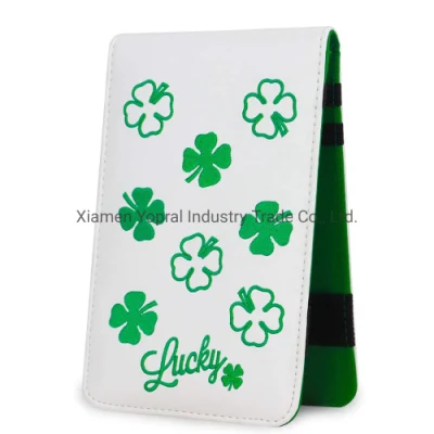 Porta segnapunti da golf con logo Lucky Clover personalizzato, resistente all'acqua, portatile, in pelle PU, per ragioni di contabilità